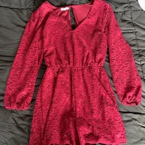 Lace burgundy romper
